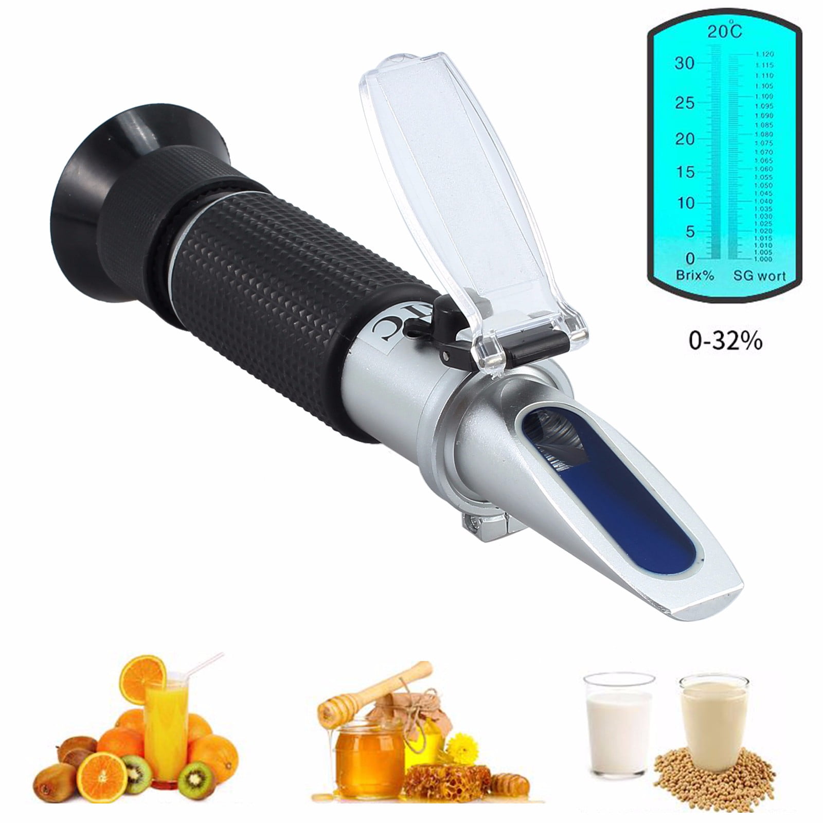 ESYNIC Portable Brix Refractometer 0 to 32 Brix Refractometer ATC