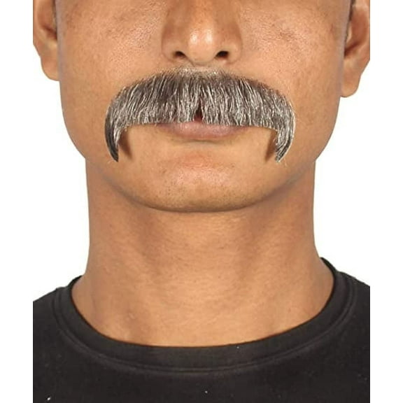 HPO Adult Men's Stylish Mustache Set | Mixed Brown Cosplay Facial Hair| Flame-retardant Synthetic Fiber
