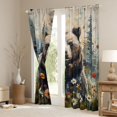 thumbnail image 3 of Feelyou Bear Boy Black Out Curtains, Vibrant Groovy Floral Curtains Pack of 2 (42x63 Each), 3 of 6