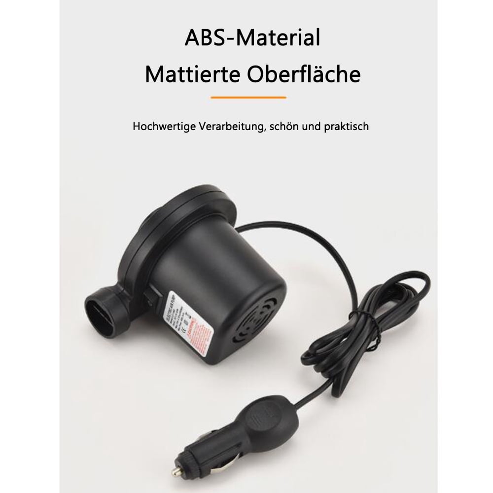 Electric air pump, electric pump compressor for air mattresses, inflatable boats, guest beds, inflatable swimming animals or camping