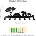 thumbnail image 2 of Elephant Family Metal Key Hook Rack - African Savannah Sunset Wall Decor - Practical and Artistic Key Organizer, Hallway, Kitchen, Office, 2 of 14