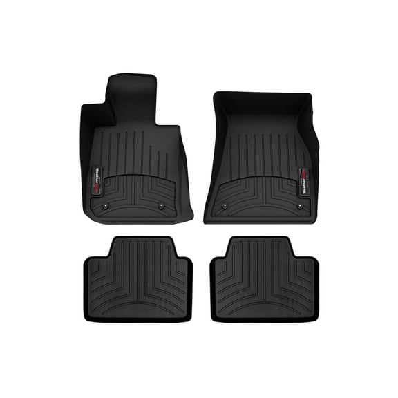 WeatherTech Custom Fit FloorLiners compatible with BMW M440i, 430i - 1st & 2nd Row (2-pc. Rear Liner), Black