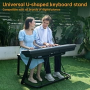 AODSK U-Shaped Design Keyboard Display Stand, Steel Piano Stand with Locking Straps, Heavy-Duty Piano Stand
