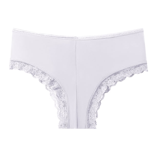 Gibobby Verano calzoncillos adelgazantes Ropa interior de cintura alta personalizada Tangas No Show Bikini Tangas personalizados Ropa interior de mujer Bragas Tanga de algodón(Blanco, XL)