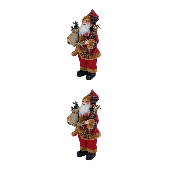 Muñeco de Navidad de Papá Noel Inteprter Decoración Sentado 30 cm Sombrero rojo 2piezas Tipo 2