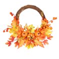 thumbnail image 2 of Qocolhg Fall Decorations For Home, Thanksgiving Harvests Festival Maple Leaf Pumpkin Wall Hanging Rattan Circle Autumns Color Maple Leaf Pumpkin Fruit String, Thanksgiving Decorations Indoor Outdoor, 2 of 6