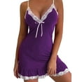 thumbnail image 3 of Enwejyy Womens Christmas Underwear Sexy Deep V-Neck Lace Babydoll Sleepshirt Nightdress Lingerie, 3 of 5
