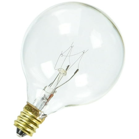 15G16CL3 15W G16 Globe 130V Candelabra Light Bulb, Clear, 24 G40 Watt Shape 48 Standard G25 Clear 120V Ct 100W diameter 15G16CL3 Globe Light by of Chrome.., By Bulbrite