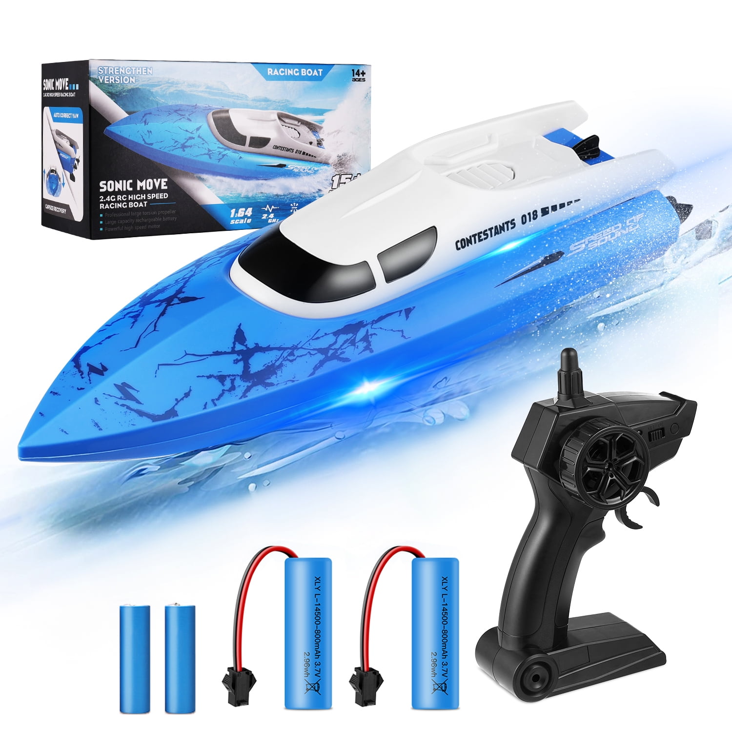 Blue And Green Lakes,Small Ponds RC Boat High Speed Electric Remote Control Boat Race Boat Toy Twin Motor 30m Remote Control Distance for Pools
