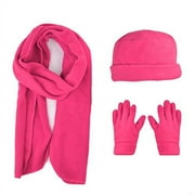 Women's Warm Fleece Winter Set - Scarf, Hat, and Gloves Set