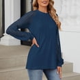 thumbnail image 2 of SHE IS My Orders Placed Black Shirts for Women Cropped Stylish Tops for Women Trendy 2025 Blue Long Sleeve Blouse Women Trendy Crop Tops for Women 2025, 2 of 4