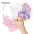 thumbnail image 2 of Big Dot of Happiness Unicorn Thank You Cards with Envelopes, Flat Rainbow Unicorn Birthday Party Blank Thank You Note Cards for Girls - Set of 12, 2 of 6