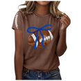 thumbnail image 2 of Fiudx Ofertas Relámpago Camiseta de Manga Corta con Cuello Redondo y Estampado Informal para Mujer, 2 of 4