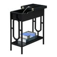 thumbnail image 3 of Omega Flip Top End Table with Charging Station - Black Wood Finish & Black Frame, 3 of 6