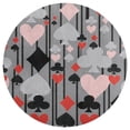 thumbnail image 3 of CASINO NIGHT'S CARD SUITES STRIPES GREY ART Round Carpet Circle Rug Outdoor Patio Area Rug Washable Large Area Rugs Hallway Room Decor Fitness Mats, 3 of 8
