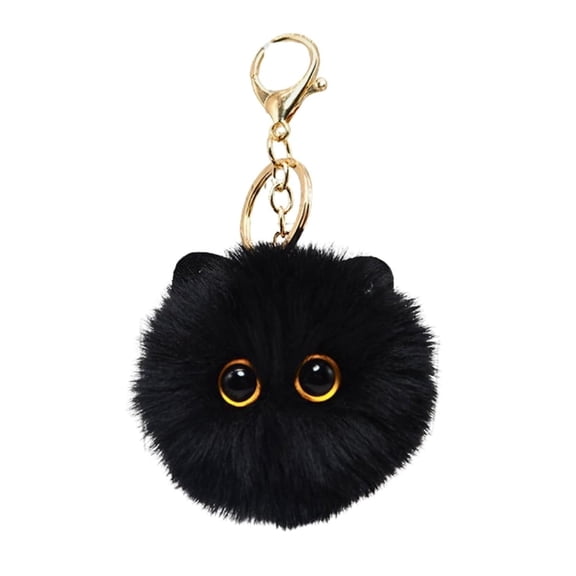 Cute Cat Po M Po M Keychain Charm for Bag Purse Car and Backpack Accessories Ideal for Cat Lovers Unique Furry Key Ring Durable and Stylish Design