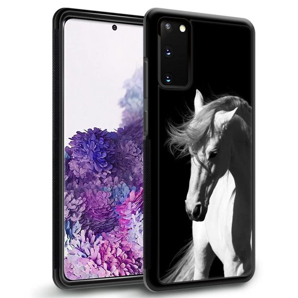 Daizag Compatible Con Funda Samsung Galaxy S20 Plus Protección Integral A Prueba De Golpes Anti-Arañazos Fundas De Tpu Para Hombre Mujer-Caballo Blanco Tpu A Prueba De Golpes