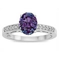 thumbnail image 2 of Star K � Oval 8x6 Simulated Alexandrite Channel Set Engagement Promise Ring, 2 of 9