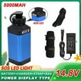 thumbnail image 1 of Batería SOS 14.8V 5000mAh + cargador + correa Set BM5000. Reemplaza batería de carrete eléctrico con pantalla de energía p/ Daiwa BM2900, Tanacom 750/1000, y p/ Shimano Beastmaster 9000 (con funda), 1 of 9