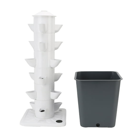 Hydroponic Tower Growing System, Space Saving 18 Hole Vertical Garden for Home Indoor Greenhouse Grow Vegetablesb Houseplant Farming with 10L Watertank