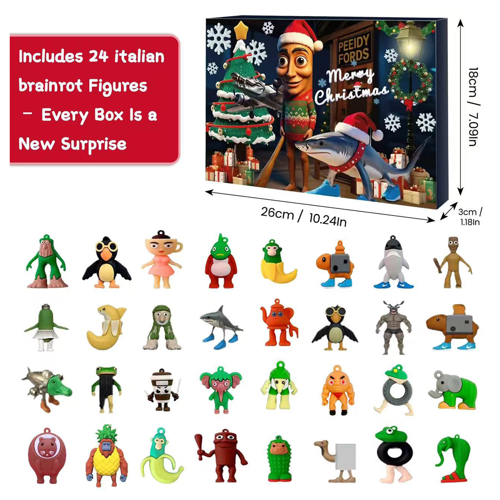 Calendrier De L'avent 2025 Italian Brainrot - 24 Figurines En Silicone Tralalelo - Déco Noël, Collection, Cadeau - 6