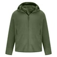 thumbnail image 3 of Mens Polar Fleece Hoodies Zip Up Long Sleeve Solid Color Hooded Warm Jacket with Pockets for Men Winter Coats (Green 3XL), 3 of 5