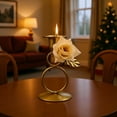 thumbnail image 4 of CuiLiyq Candlestick Holders, Christmas Decorations, Christmas Iron Metal Candlestick with Flower Decor, for Candlelight Dinner Holiday Decoration, 4.92 Inch, 4 of 6