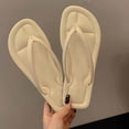 thumbnail image 6 of PiGOGI Women's Round Toe Flip Flops Cushioned Footbed Non-Slip Comfortable Beach Sandals Summer Beige 5.5, 6 of 8