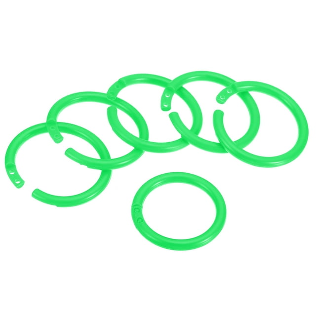 Unique Bargains 1.6' OD 1.3' ID Loose Leaf Rings Binder Ring Plastic for Book DIY Scrapbook Notebook, Green 100 Pack