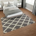 thumbnail image 3 of Ottomanson Trellis Area Rug 5' x 6'6" - Non Slip Low Pile Carpet, Gray, 3 of 8
