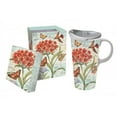 thumbnail image 7 of Evergreen Ceramic Travel Cup w/box, 17 OZ., Botanical Floral with butterflies, 7 of 7