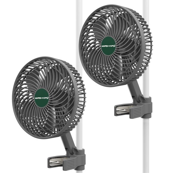 Ventilador oscilante MARS HYDRO M6 de 6 pulgadas con clip para control de aplicaciones WiFi, paquete de 2