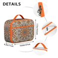 thumbnail image 3 of Boho Folk Insulated Tote Geometric Mandala Lightweight Compact with Front Pocket, 3 of 4