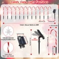 thumbnail image 2 of Moclever Solar Christmas Candy Cane Lights, Flickering Solar Pathway Lights with 12 Candies 72LEDs IP44 Waterproof 8 Modes 6Hrs Timer, Snowflake, 2 of 14