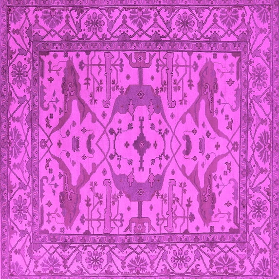 Ahgly Company Indoor Square Oriental Pink Industrial Area Rugs, 8' Square