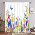 thumbnail image 1 of Innerwin Rideaux Protection UV Draperies Isolées Thermiquement Occultantes Imprimé Floral Rideau de Fenêtre Écoénergétique Imperméable Poche pour Tringle Panneau Moderne Bleu 210x230cm/82.68x90.55 Pouces LxH, 1 of 6