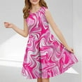 thumbnail image 1 of LOVZFMLL Robe Mode Imprimée en Maille Manches Volantes Manches Courtes Col Rond pour Filles 3-8 Ans, 1 of 7