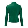 thumbnail image 4 of Women's Faux Leather Bomber Jacket Casual Women Ladies Lapel Motor Jacket Coat Zip Biker Short Punk Cropped Tops Green XXXL, 4 of 6