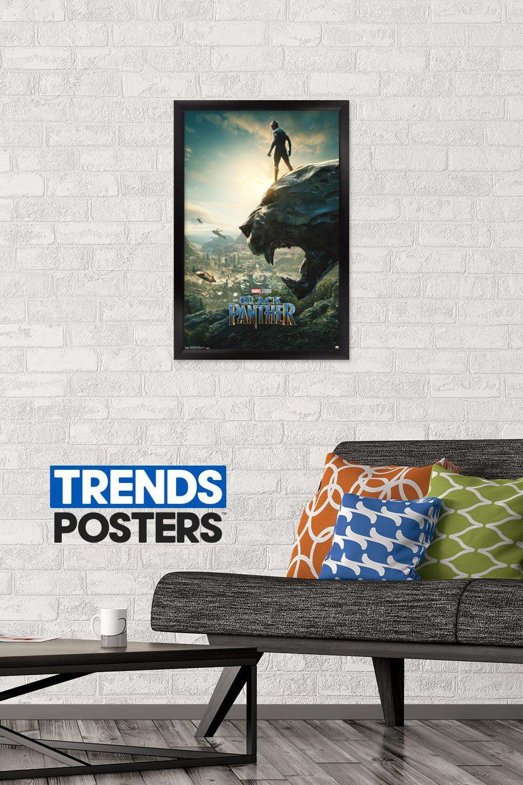 Marvel Cinematic Universe - Black Panther - Panther Monument One Sheet Wall Poster, 14.725" x 22.375", Framed