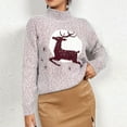 thumbnail image 4 of Christmas Reindeer Sweaters for Women 2025 Long Sleeve Turtleneck Festive Xmas Pullover Sweater Jumper Tops, 4 of 7