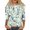 #001 Light Green, variant on Women Round Three Quarter Sleeve Tee Full Line Drawing Figure All Over Print Loose Fit Halloween Casual Daily Pullover Top Assorted Tone Option (#008 Red,XL)