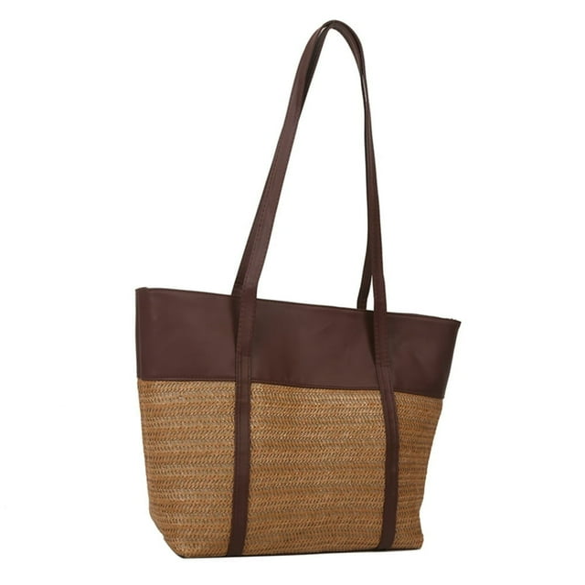 Sac de Commutation pour Femmes Mode Sac d'Été Tissé Sac de Plage pour Dames
