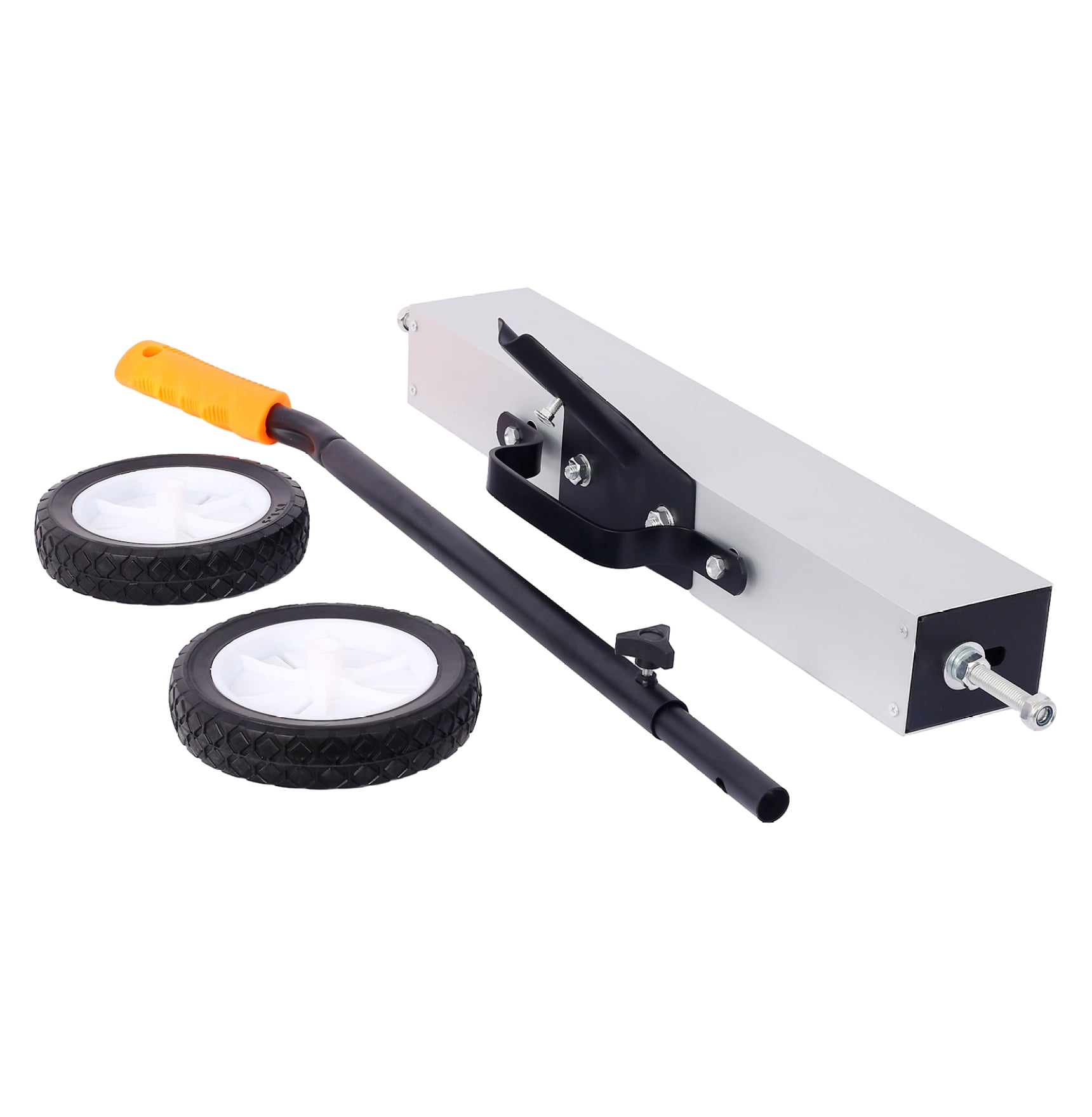 Magnetic Sweeper 24 Inch, Rolling Pick Up Tool for Screws, Heavy Duty Metal Detector with Release