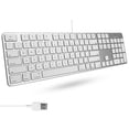 thumbnail image 1 of Macally Ultra-Slim USB Wired Keyboard with Number Keypad for Apple Mac Pro, MacBook Pro/Air, iMac, Mac Mini, Laptop Computers, Windows Desktop PC Lap, 1 of 8