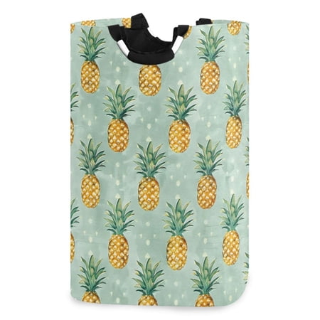 Ryvnso Pineapples Summer Pattern Large Storage Basket with Handles Collapsible Organizer Bin Laundry Hamper