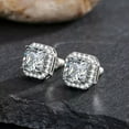 thumbnail image 4 of K-KED Fashion 925 Silver Delicate Jewelry Stud Earrings for Women Cubic Zircon Wedding Gift-Silver-Small Square, 4 of 6