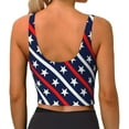 thumbnail image 4 of Uemuo Patriotic Star Pattern Women's Sports Bra - High Impact Support, Breathable, and Comfortable Athletic Bra for Running, Yoga, and Workouts, 4 of 9