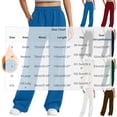 thumbnail image 4 of Women's Autumn Winter Solid Sweatpants Slit Long Trousers with Pockets, Comfortable Casual Bottoms, 4 of 8