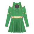 thumbnail image 6 of TiaoBug Women's School Musical Party Dress Halloween Cheerleading Costume Fancy Dress Cosplay Uniform Dresses Green XL, 6 of 7