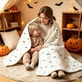 thumbnail image 4 of Ghost Throw Blanket, Cute White Fleece Lap Blanket for Kids Sofa, 1 PC, 4 of 7